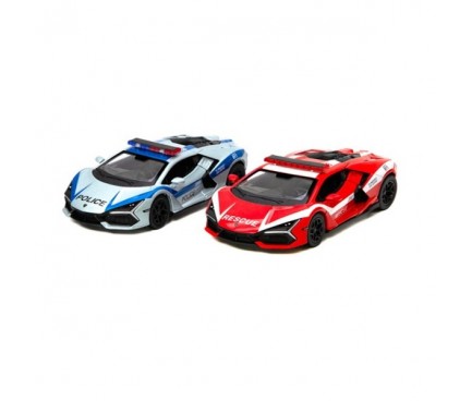 Модель легкова LAMBORGHINI REVUELTO 5'' KT5459FWPR Police/Firefighter Edition метал.інерц.відкр.дв.4