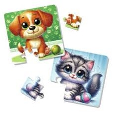 Гра розвиваюча Vladi Toys м'які пазли "Котик та песик" VT1102-37