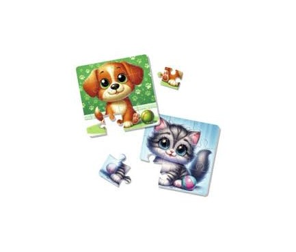 Гра розвиваюча Vladi Toys м'які пазли "Котик та песик" VT1102-37