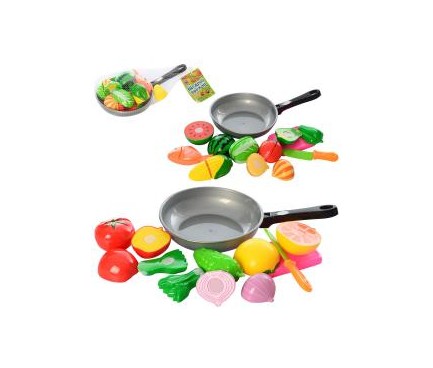 Продукти 7013C ( на липучці, 6шт., овочі/фрукти, сковорідка, дощечка, 2 види, сітка, 28-18-8 см